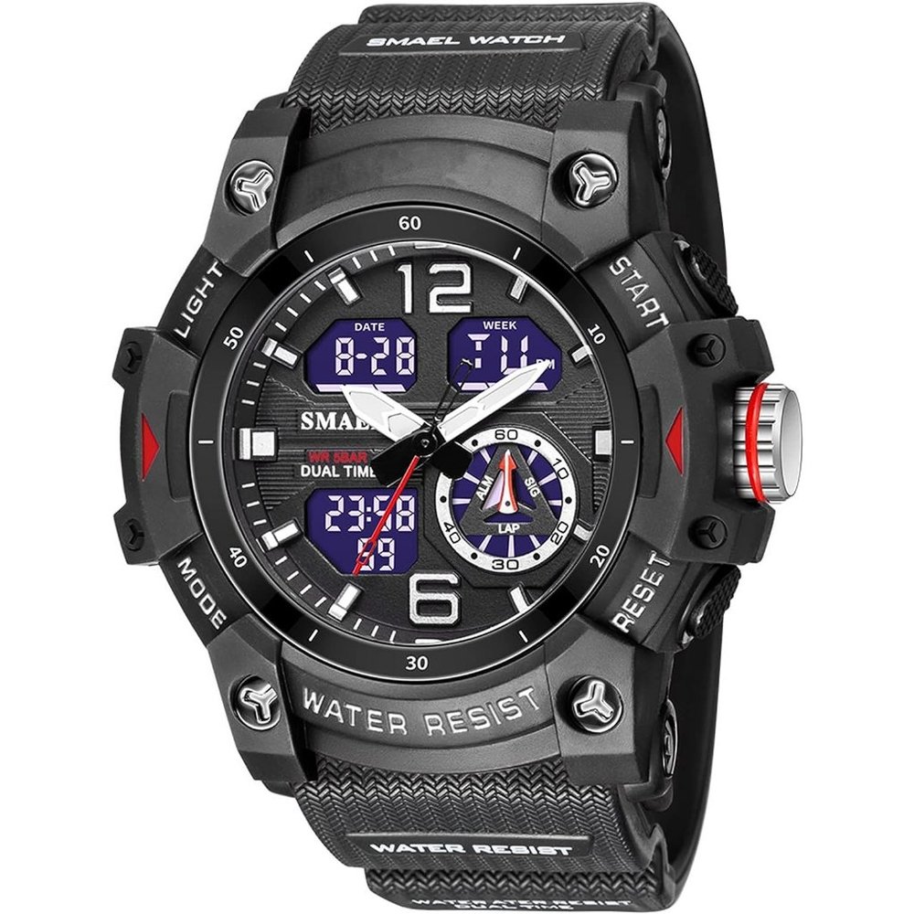 LAVAREDO Mens Digital Sport Military Digital Analog Stopwatch Waterproof watch